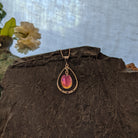 Ringed Crystal Sterling Silver Necklace by LeightWorks GJ-NKL-0015 (Pink)