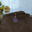 Ringed Crystal Sterling Silver Necklace by LeightWorks GJ-NKL-0015 (Violet)