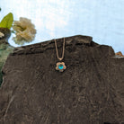 Flower Pendant Sterling Silver Necklace by LeightWorks GJ-NKL-0016 (Aqua)
