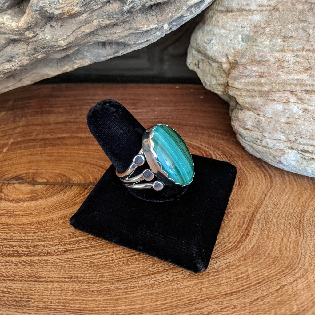 Navajo Made Malachite Ring GJ-RNG-0048