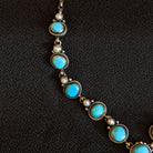 Navajo Made Bluebird Turquoise & Freshwater Pearl Necklace Set by L.D. GJ-JWS-0014