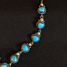 Navajo Made Bluebird Turquoise & Freshwater Pearl Necklace Set by L.D. GJ-JWS-0014