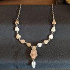 Navajo Made Bluebird Turquoise & Freshwater Pearl Necklace Set by L.D. GJ-JWS-0014