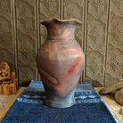 Large Rippled Raku Vase by Jim Calhoun GF-0154