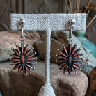 Navajo Needlepoint Spiny Oyster Earrings SWSG-ERN-0001