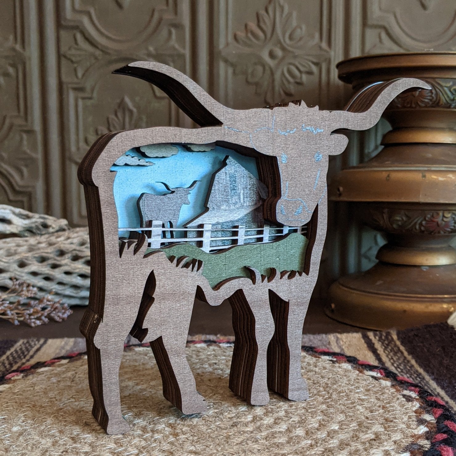 Longhorn Wood Carving by The Wilusz Way GF-N-98