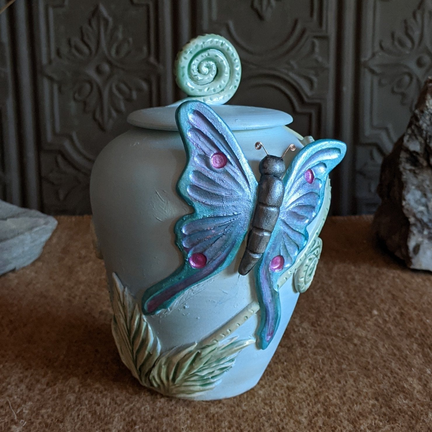 Butterfly Fiddleleaf Jar by Bonnie Belt GF-0204