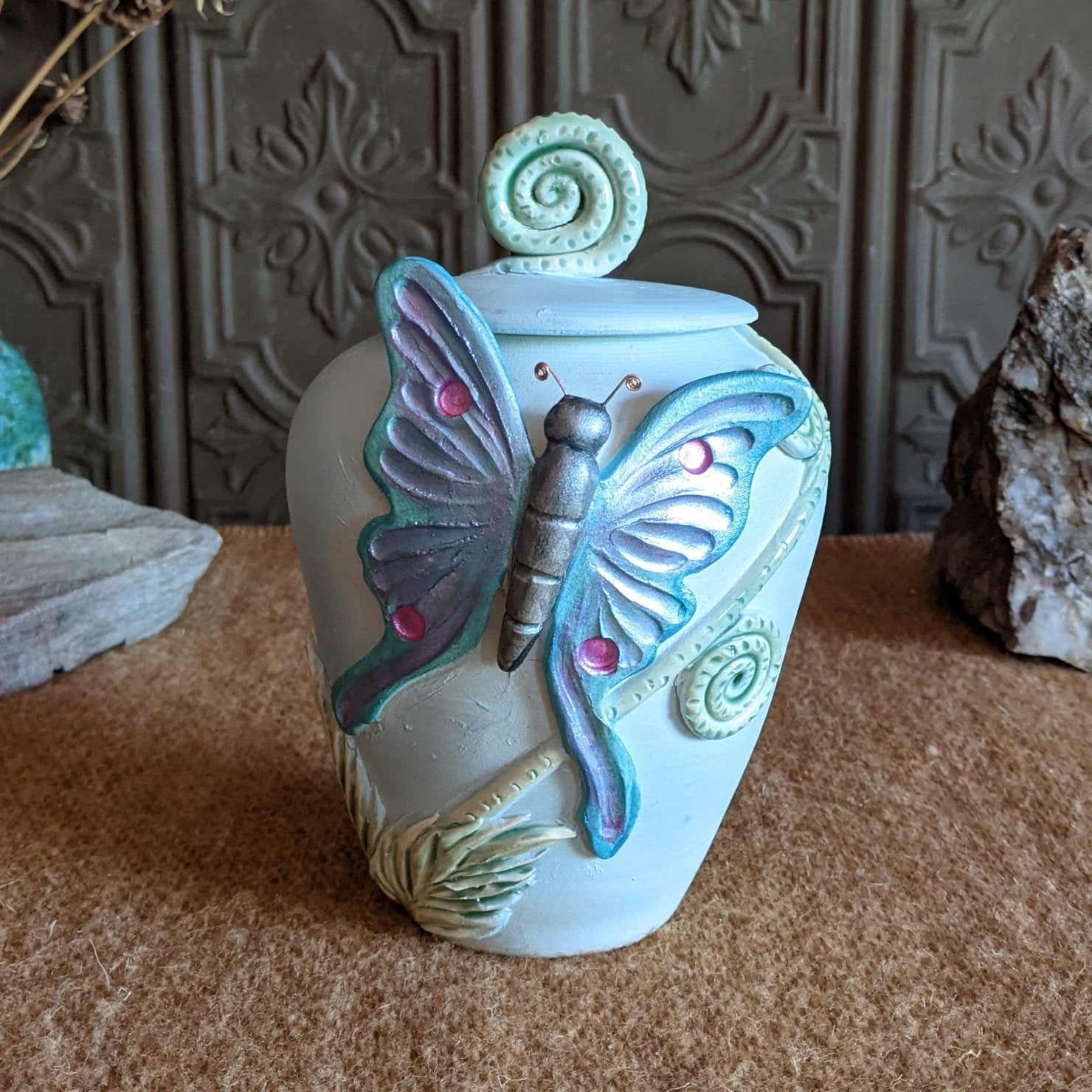 Butterfly Fiddleleaf Jar by Bonnie Belt GF-0204