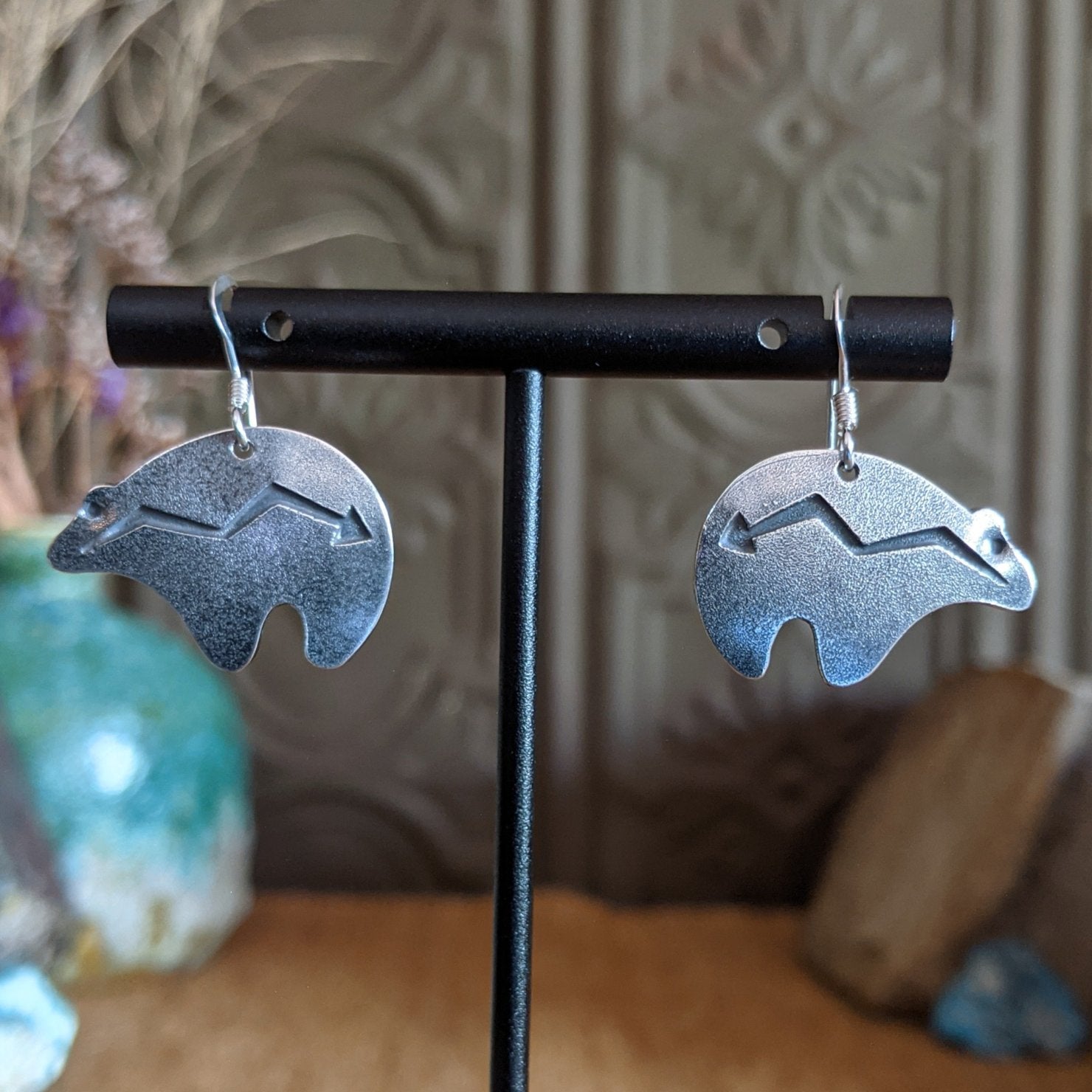 Silver Spirit Bear Earrings by Everett & Mary Teller SWSG-ERN-0020