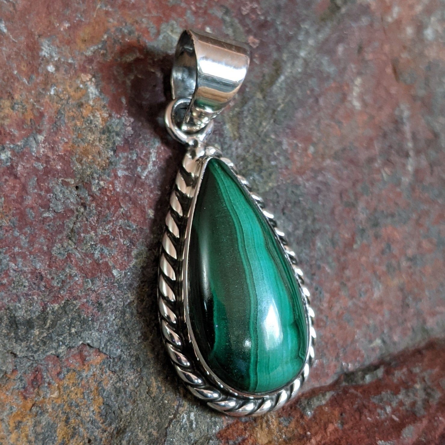 Malachite Teardrop Pendant by Jamison Kee GJ-PND-0076