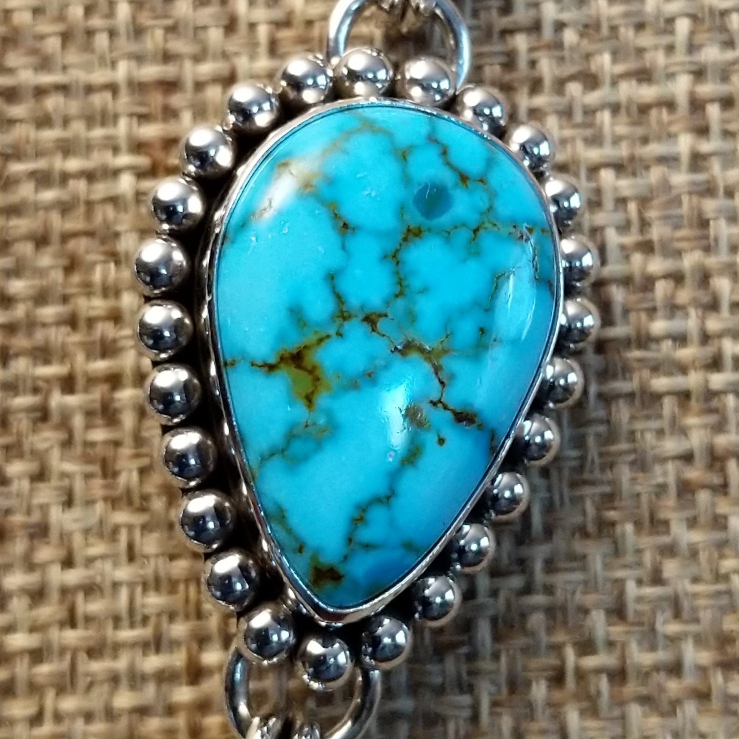 Kingman Turquoise Necklace & Earrings Set by Artie Yellowhorse GJ-JWS-0002