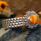 Orange Spiny Oyster Shell Cuff by Artie Yellowhorse GJ-BRC-0007