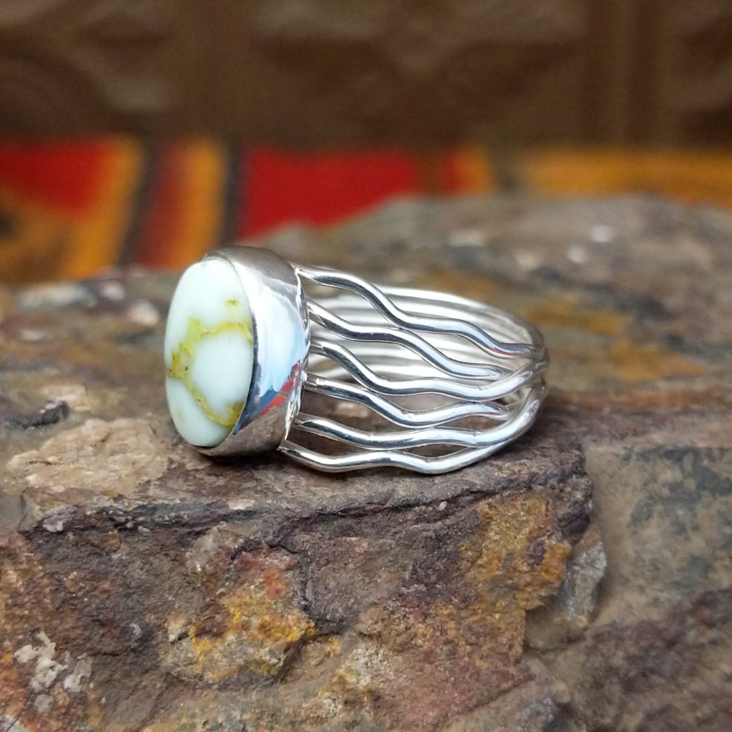 Palomino Variscite Ring by Angela Martin GJ-RNG-0086 Size 6.5