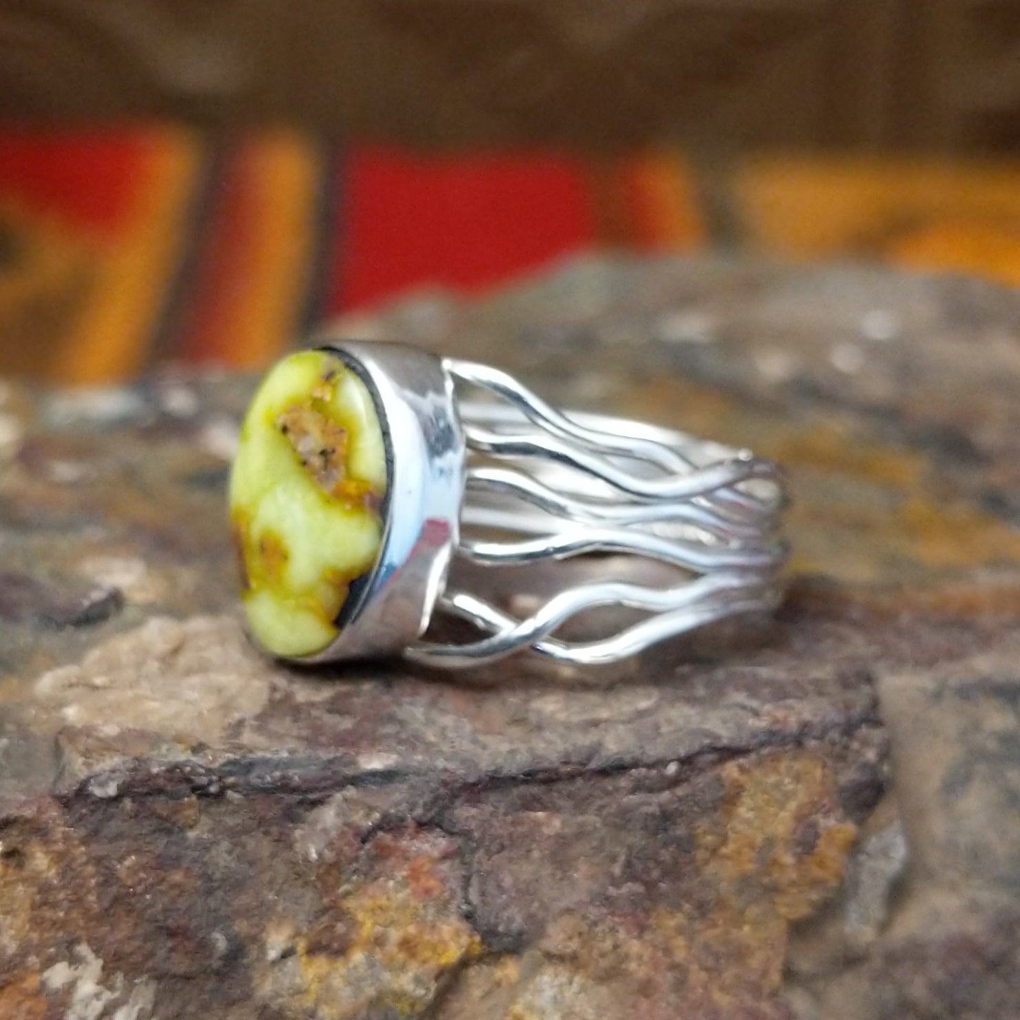 Palomino Variscite Ring by Angela Martin GJ-RNG-0087 Size 7.5