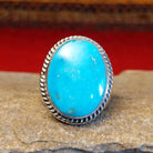 Kingman Turquoise Ring by Frederick Chavez GJ-RNG-0093 Size 11