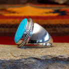 Kingman Turquoise Ring by Frederick Chavez GJ-RNG-0093 Size 11