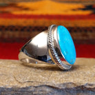 Kingman Turquoise Ring by Frederick Chavez GJ-RNG-0093 Size 11