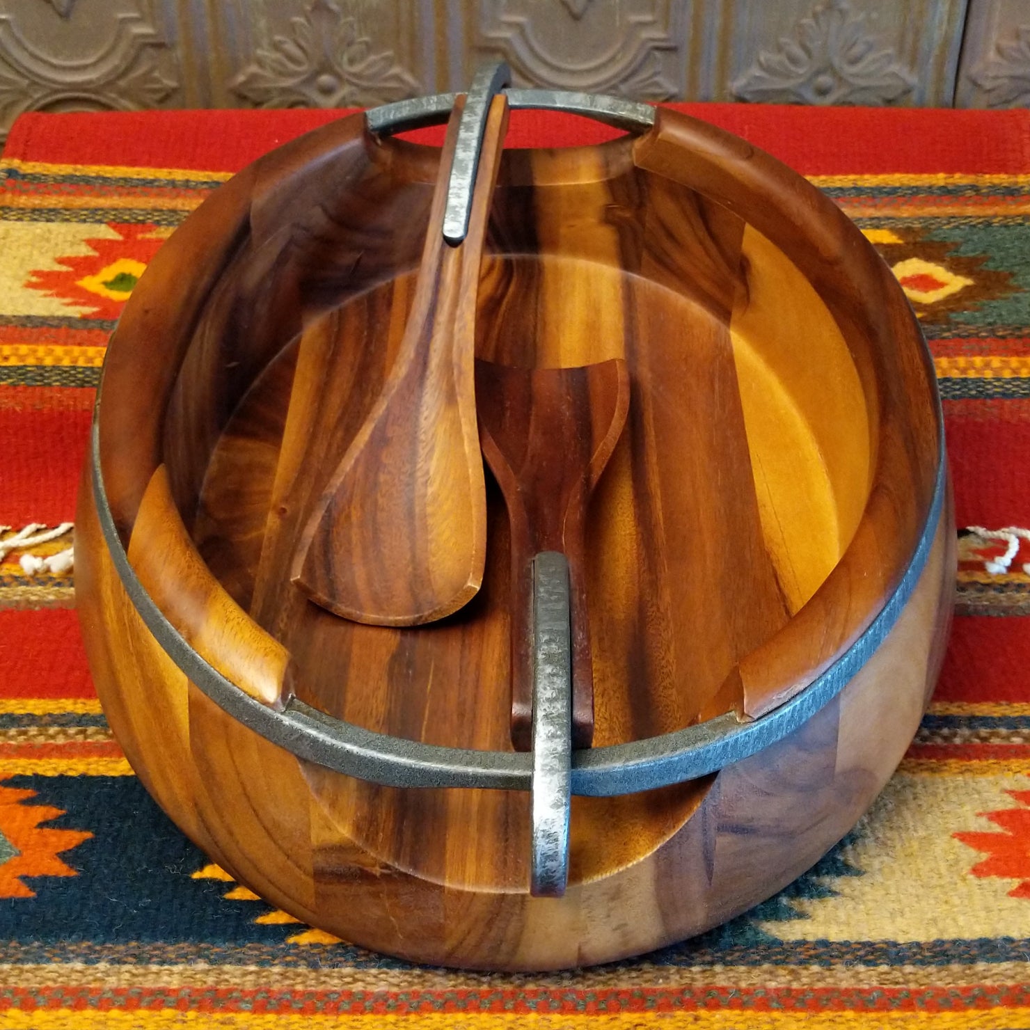 Anvil Salad Bowl with Servers by Nambe GF-DEC-MT0350