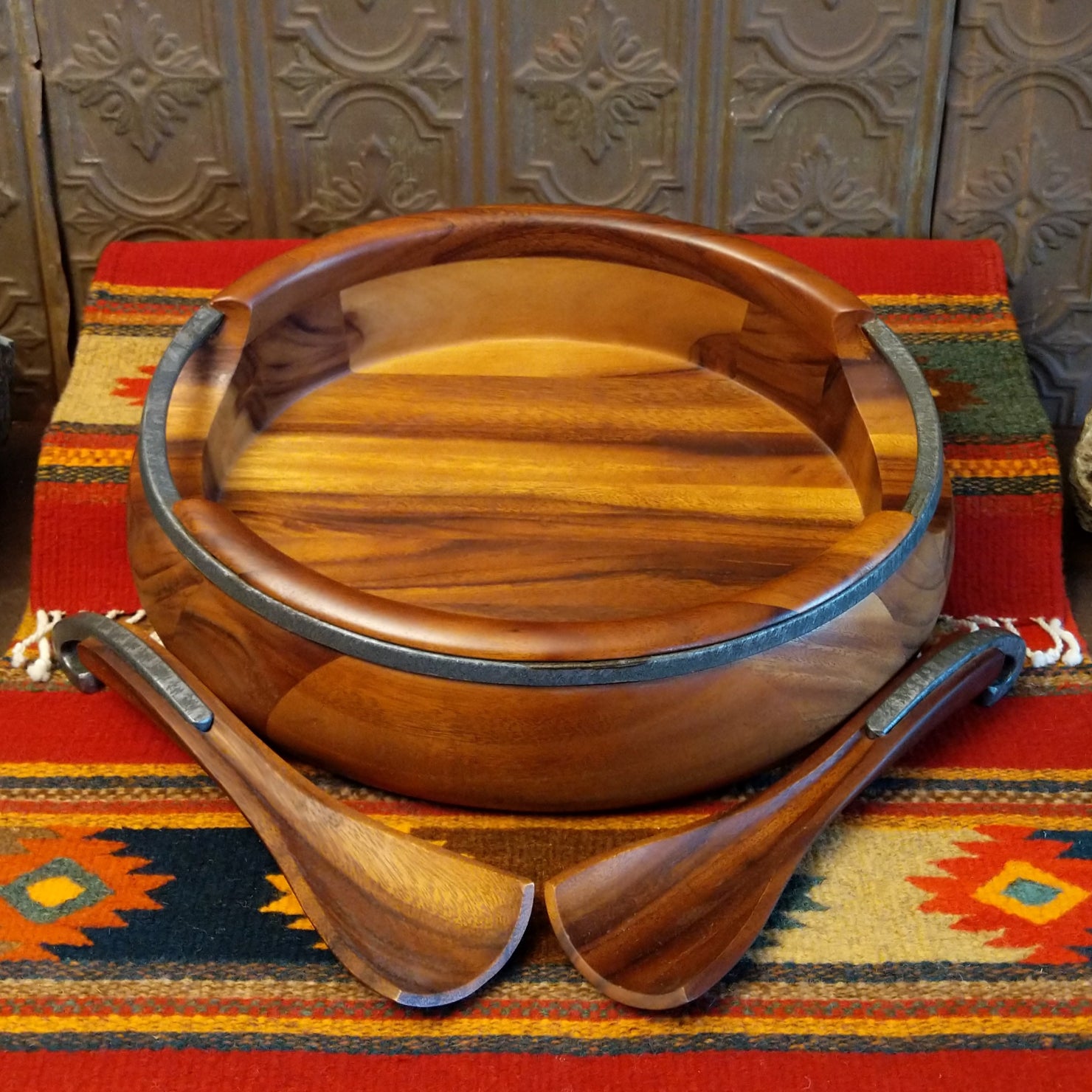 Anvil Salad Bowl with Servers by Nambe GF-DEC-MT0350