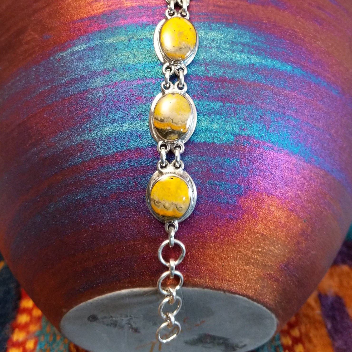 Navajo Made Bumblebee Jasper Link Bracelet GJ-BRC-0106