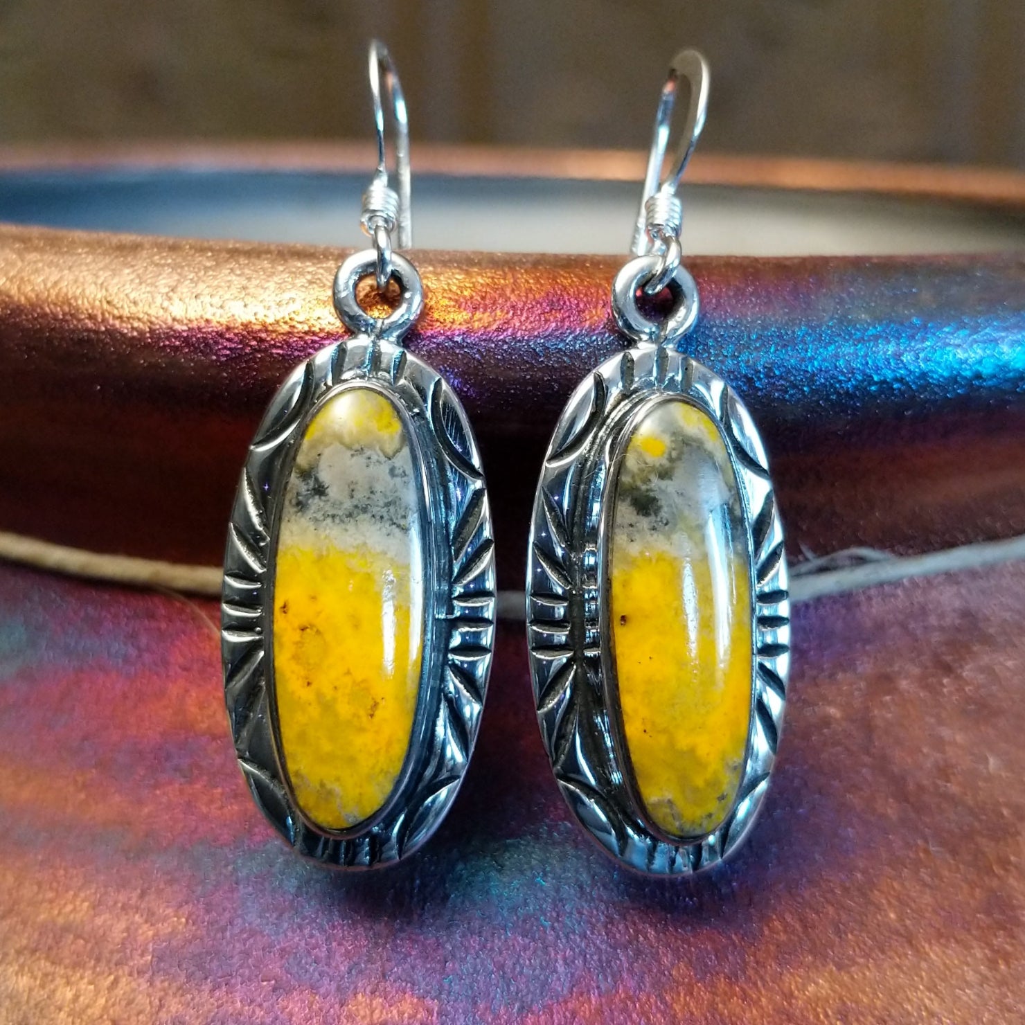 Bumblebee Jasper Capsule Earrings by Terry Wood GJ-ERN-0083