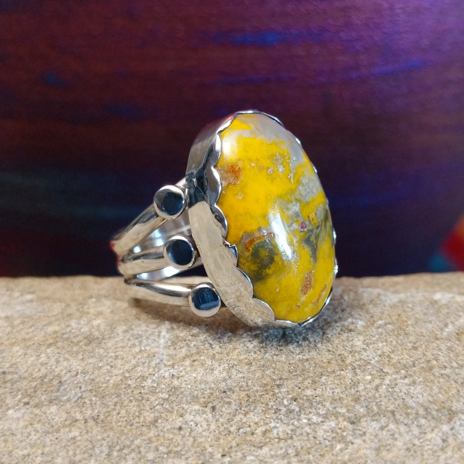 Bumblebee Jasper Ring by Paul Livingston GJ-RNG-0102 Size 8