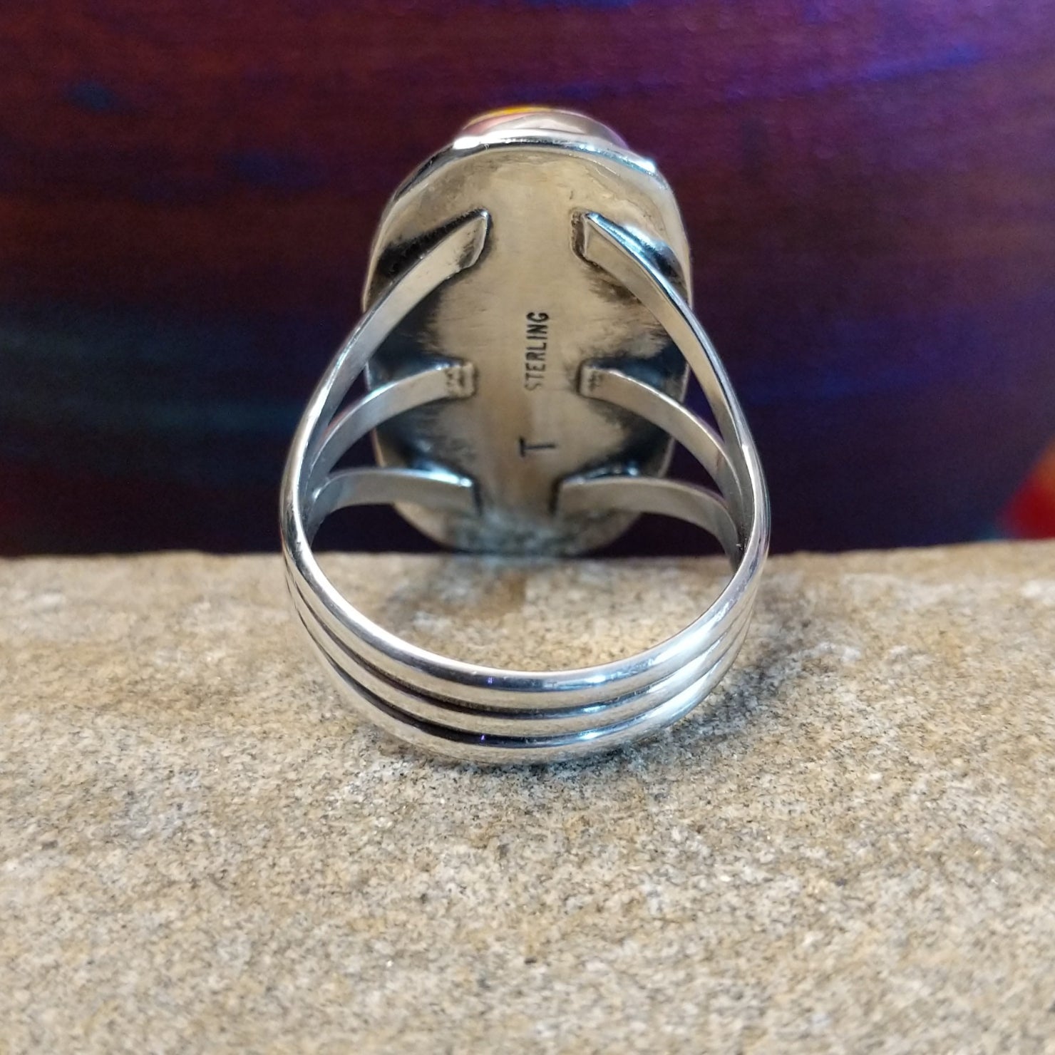 Bumblebee Jasper Ovaloid Ring by Terry Wood GJ-RNG-0107 Size 9.5