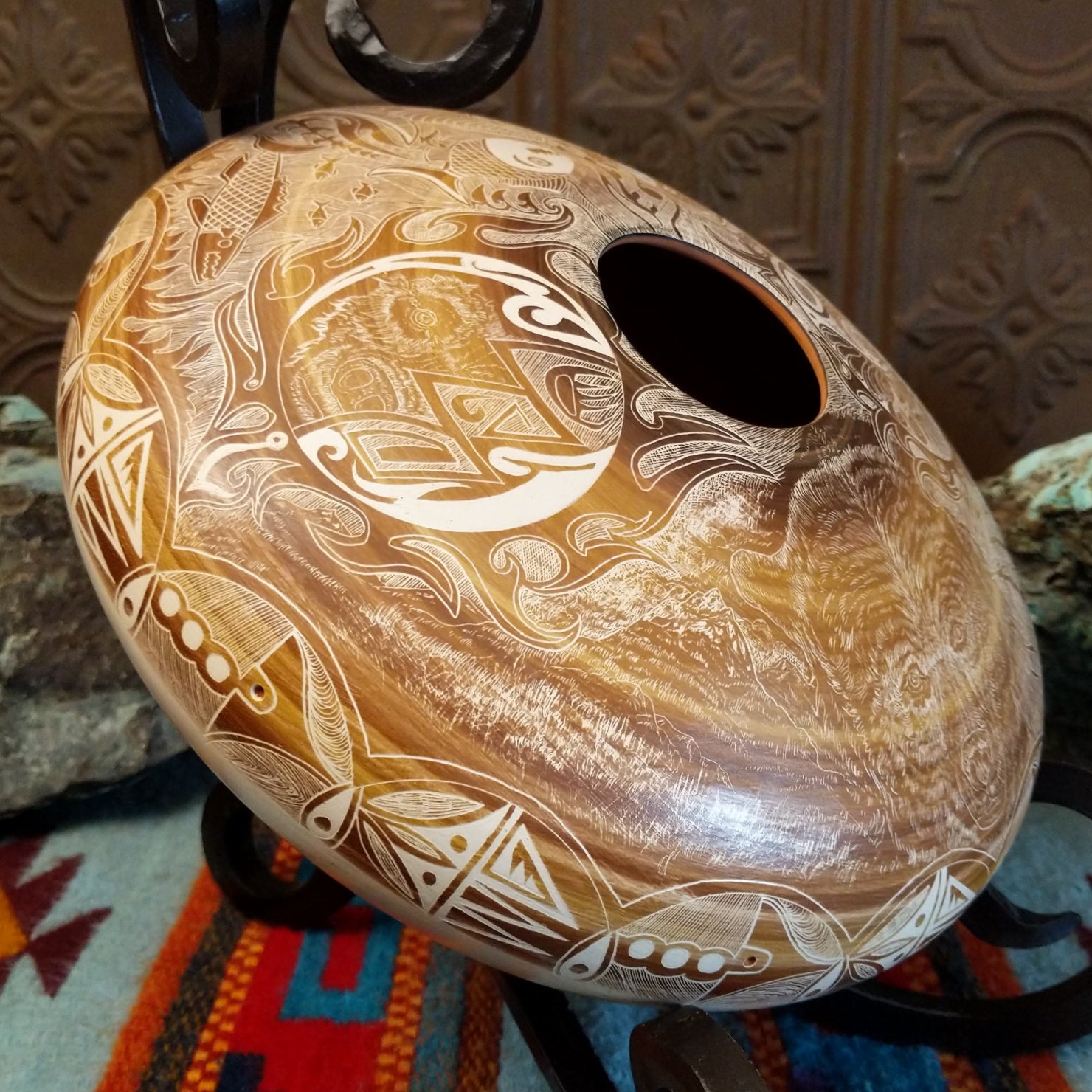 Ute Mountain "Up Stream" Pottery by Norman Lansing SWT-POT-0078