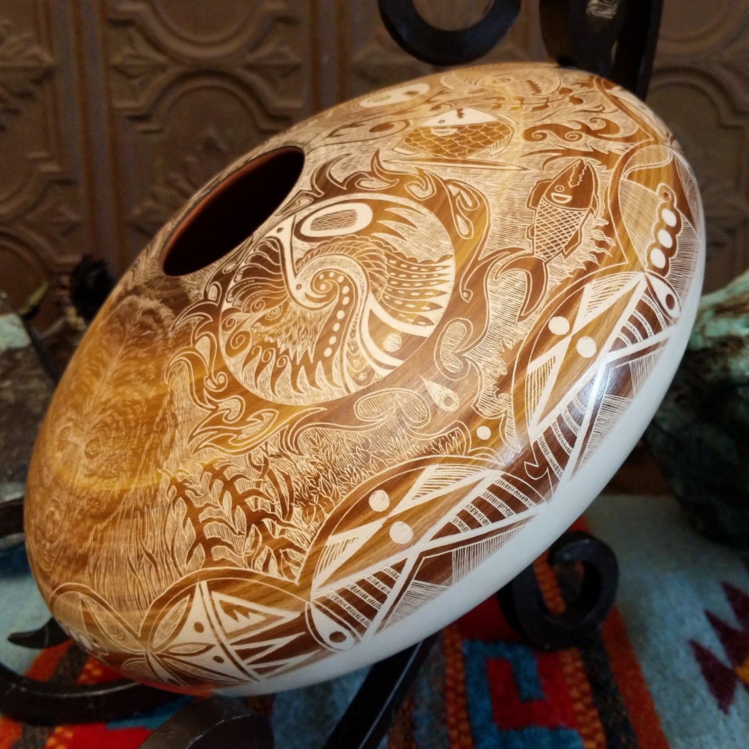 Ute Mountain "Up Stream" Pottery by Norman Lansing SWT-POT-0078
