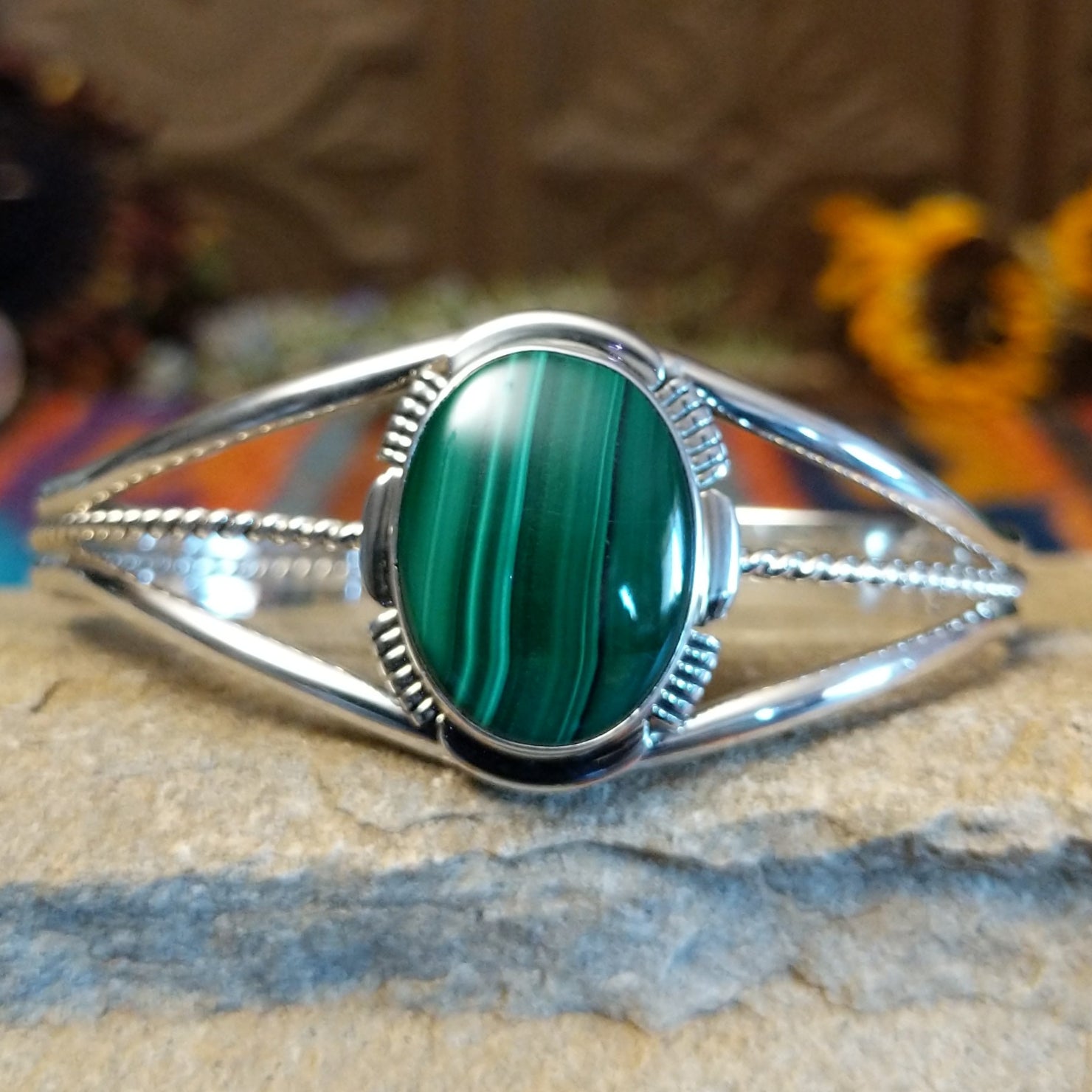 Malachite Cuff by Thomas Francisco SWSG-BRC-0044