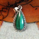 Navajo Made Malachite Teardrop Pendant by K. SWSG-PND-0018