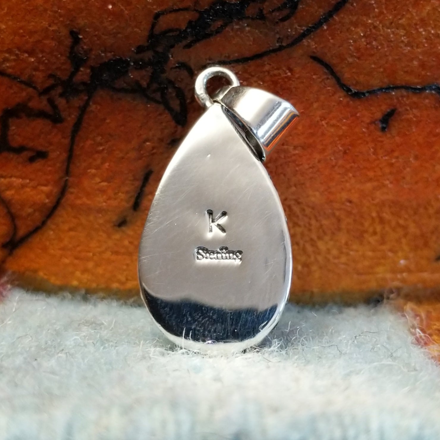 Navajo Made Malachite Teardrop Pendant by K. SWSG-PND-0018