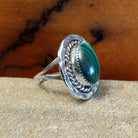 Navajo Made Malachite Oval Ring SWSG-RNG-0053 Size 8.5