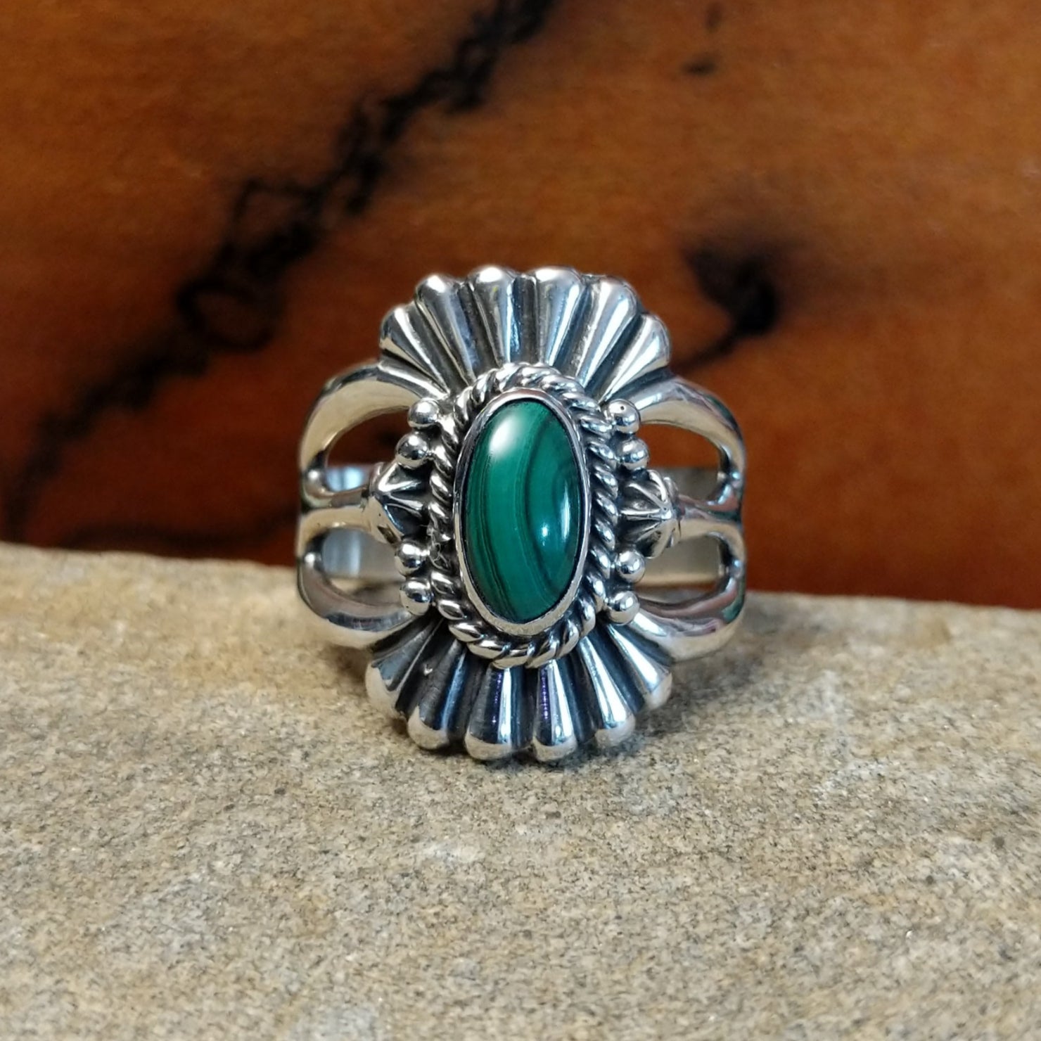 Malachite Ring by Raymond Coriz SWSG-RNG-0055 Size 10