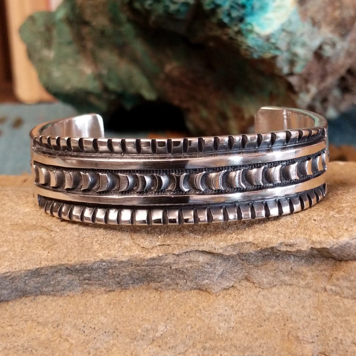 Silver Crescent Cuff by Jerrold Tahe GJ-BRC-0005