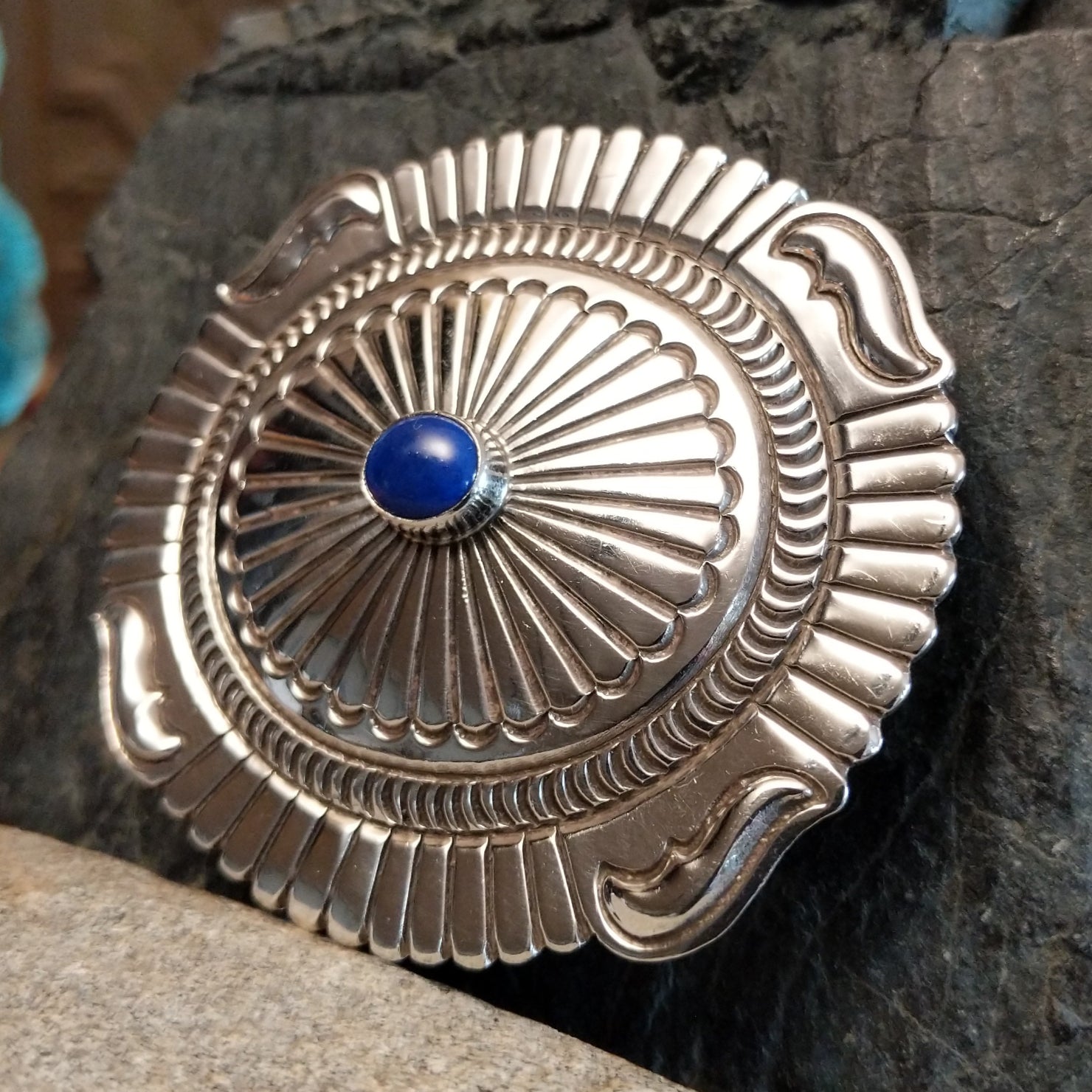 Navajo Lapis Buckle by P. SWSG-BKL-0011