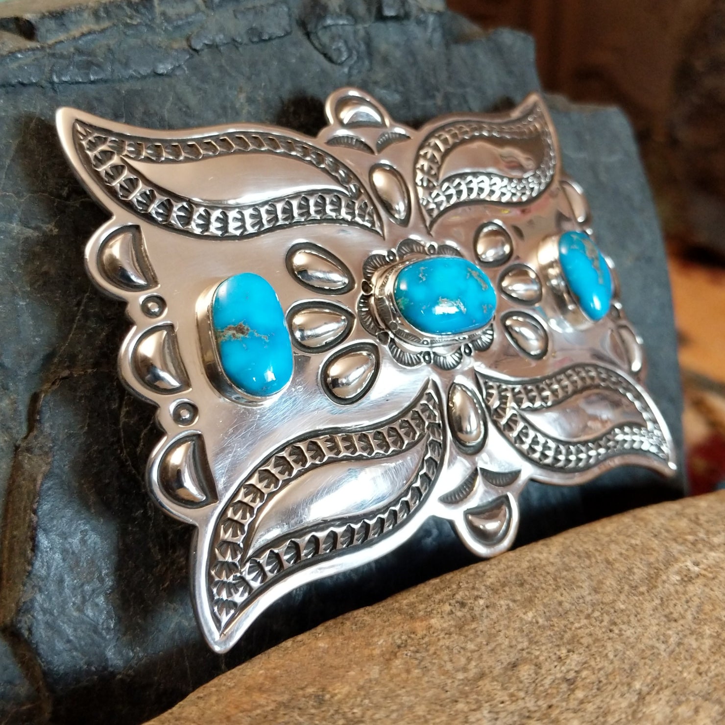 Blue Ridge Turquoise Buckle by Michael Thompson SWSG-BKL-0012