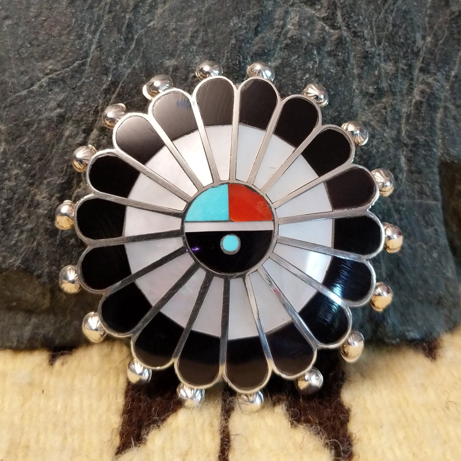 Zuni Sunface Inlay Pin & Pendant SWSG-PND-0002
