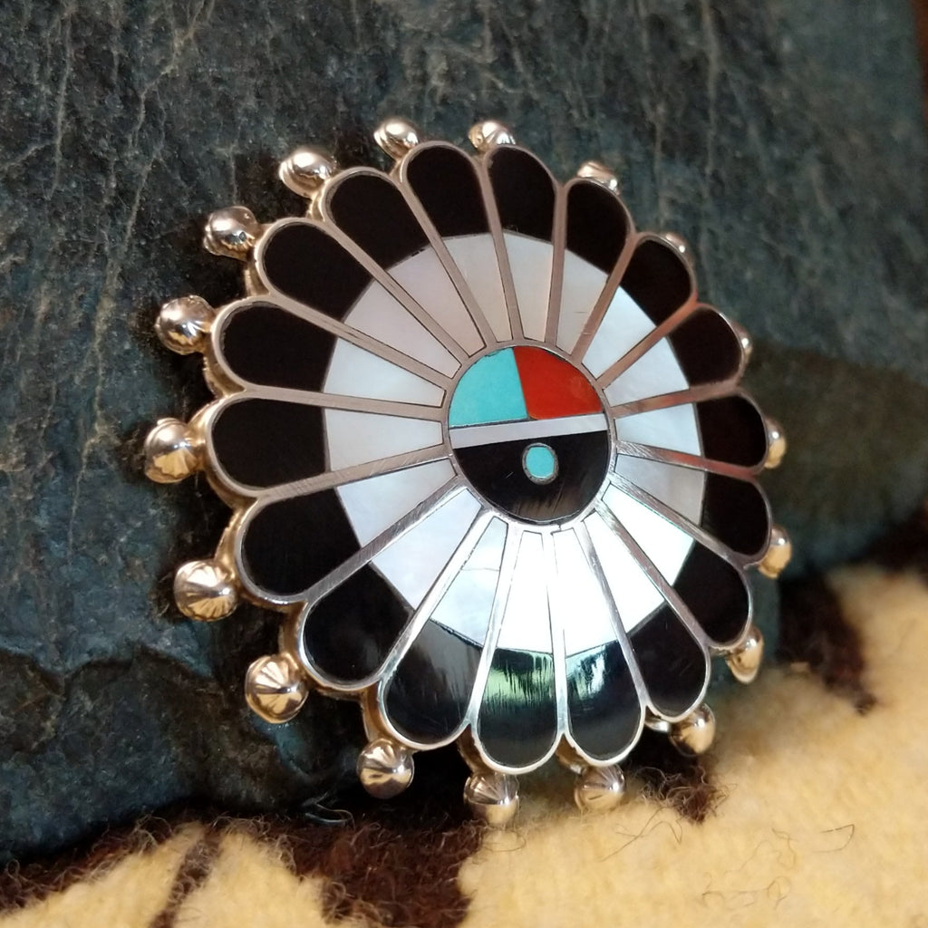 Zuni Sunface Inlay Pin & Pendant SWSG-PND-0002