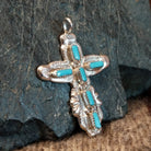 Zuni Turquoise Cross Pendant by Cecilia Iule GJ-PND-0005