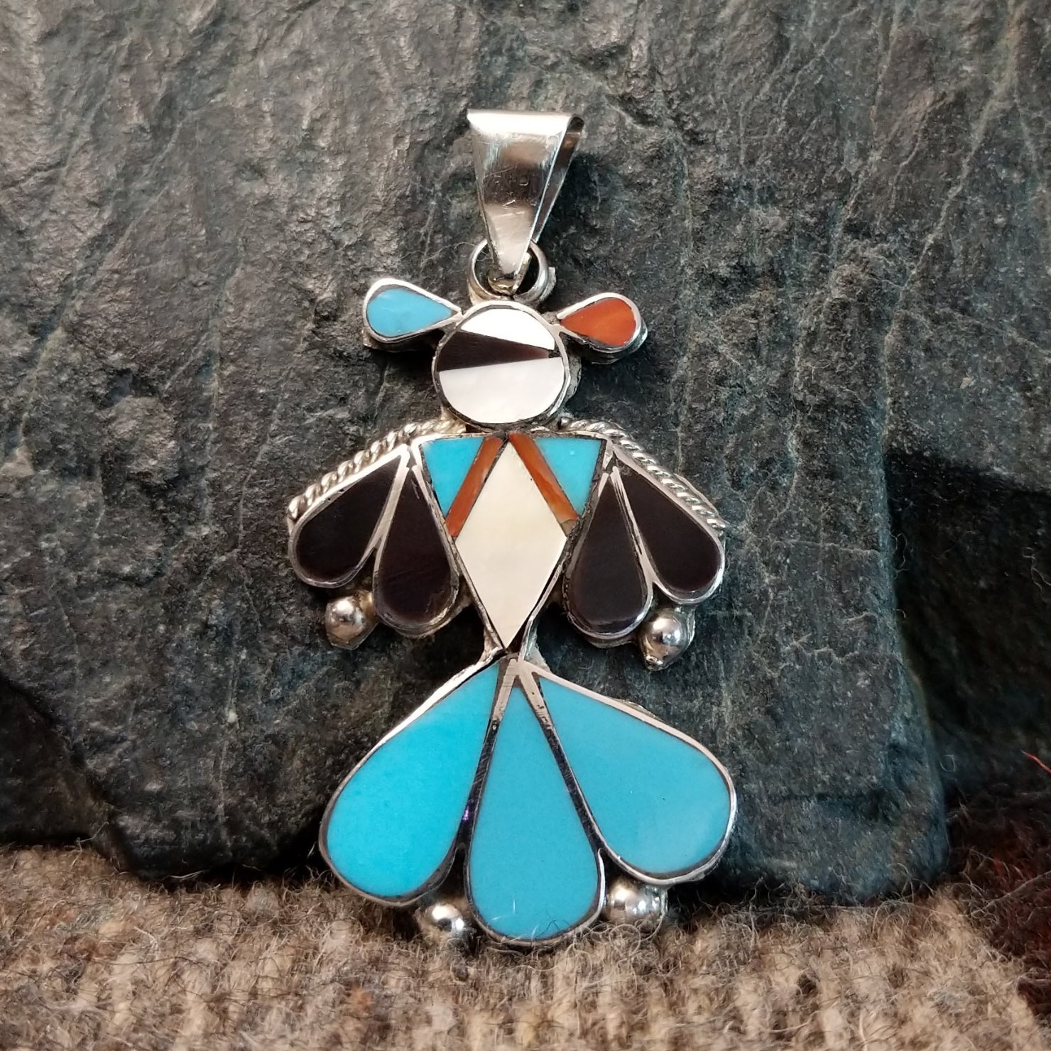 Zuni Thunderbird Inlay Pendant SWSG-PND-0003