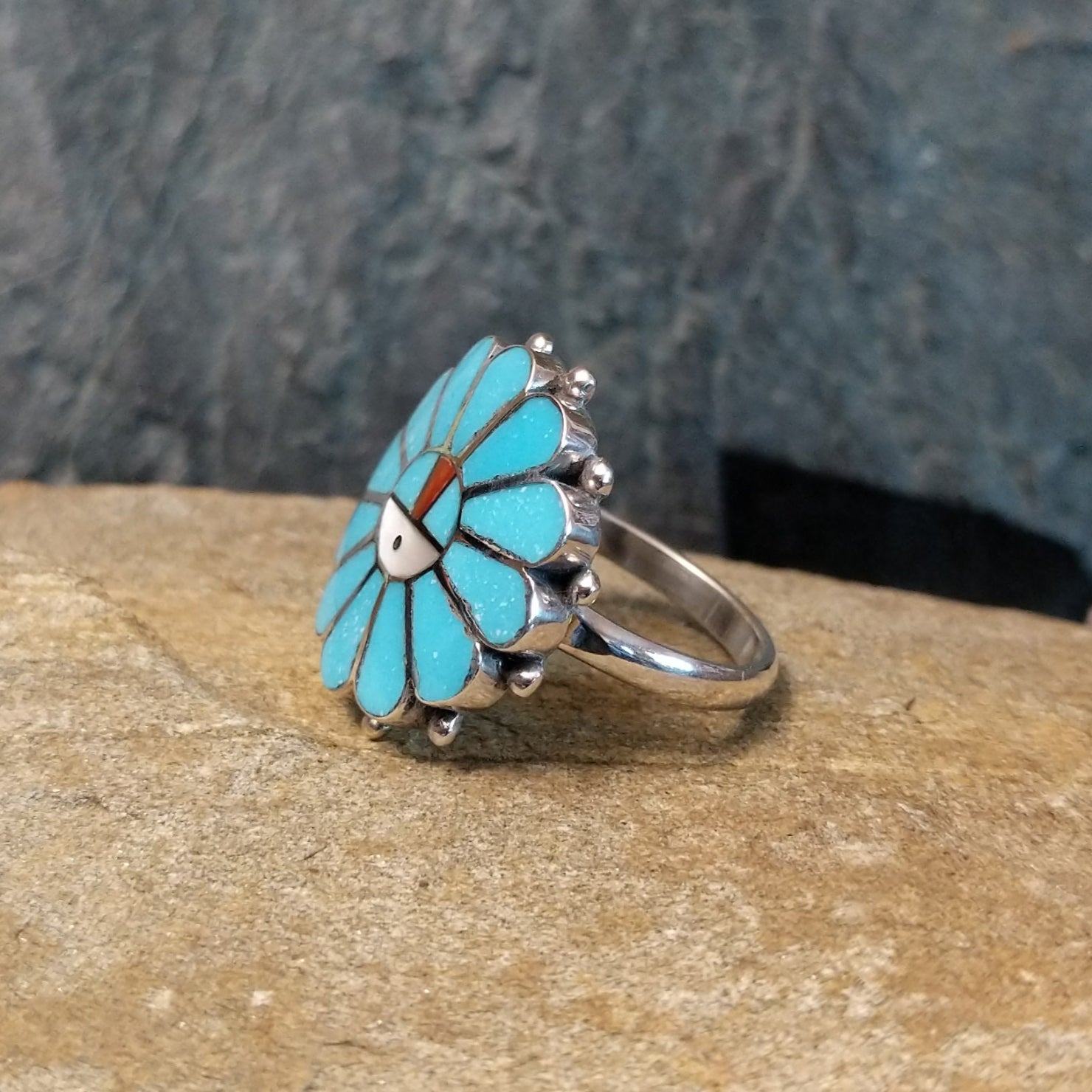 Zuni Sunface Ring GJ-RNG-1001 Size 7.5