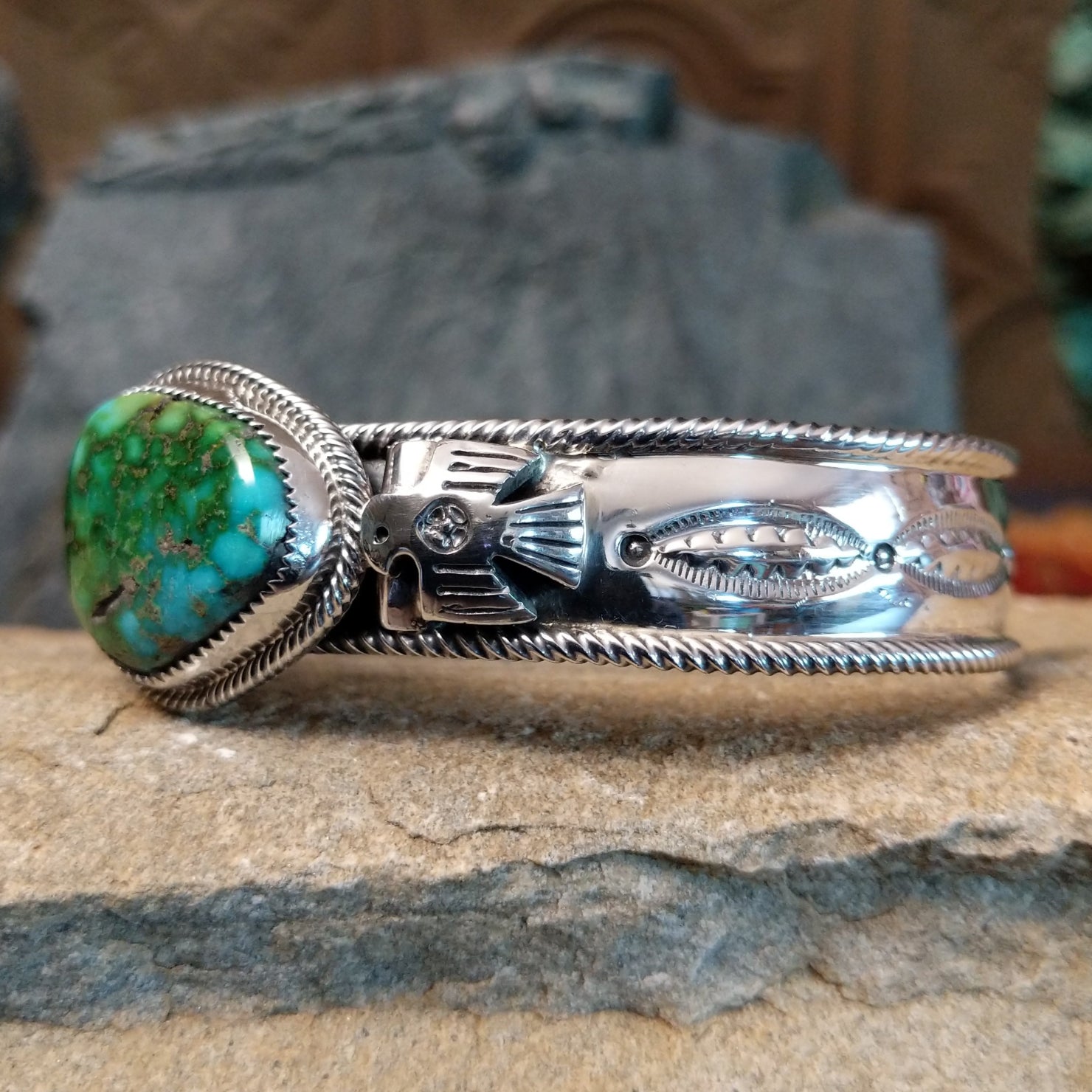 Sonoran Gold Turquoise Cuff by Roie Jaque GJ-BRC-0032