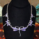 Navajo Made Charoite Dragonfly Necklace & Earrings Set SWSG-JWS-0006