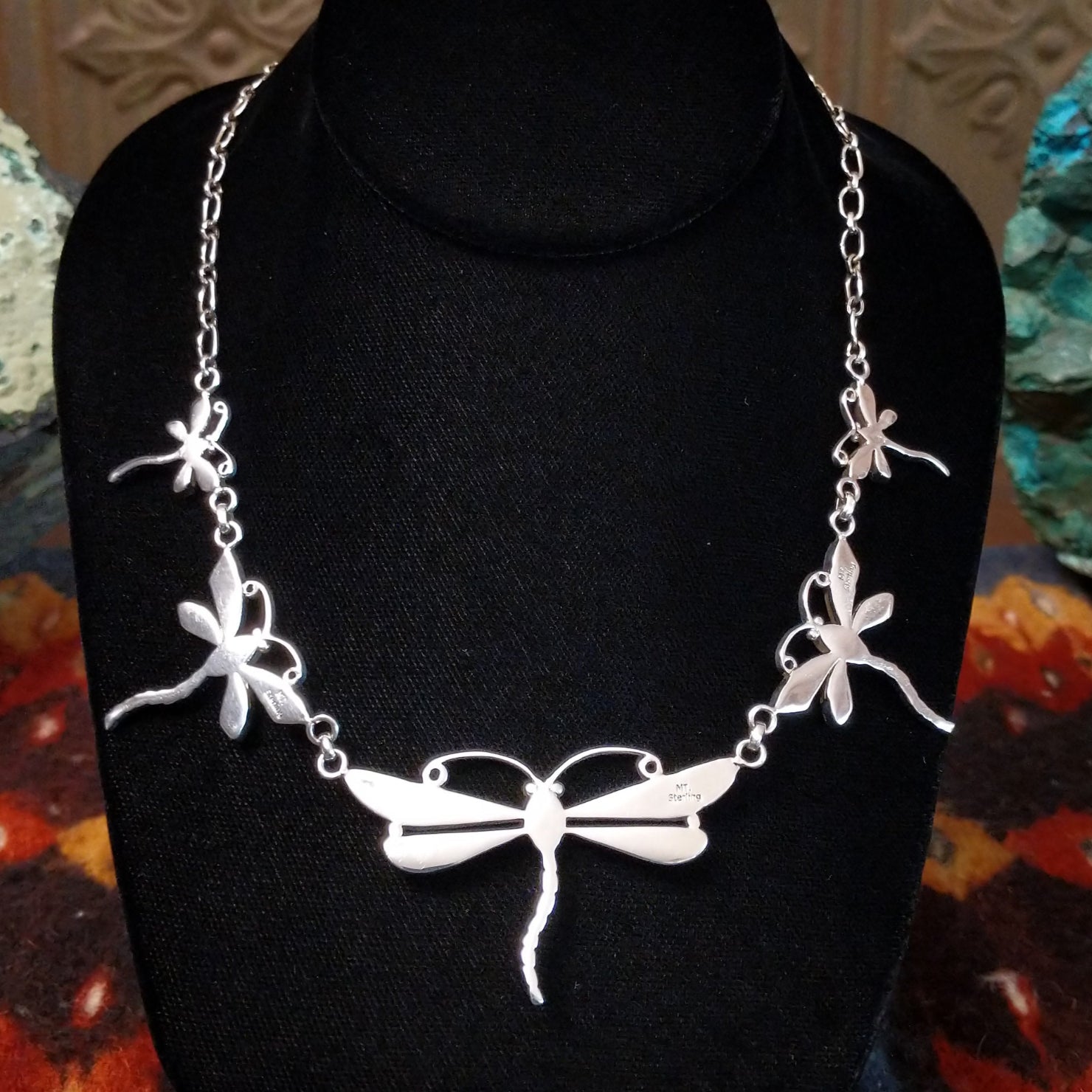 Navajo Made Charoite Dragonfly Necklace & Earrings Set SWSG-JWS-0006
