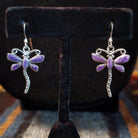 Navajo Made Charoite Dragonfly Necklace & Earrings Set SWSG-JWS-0006