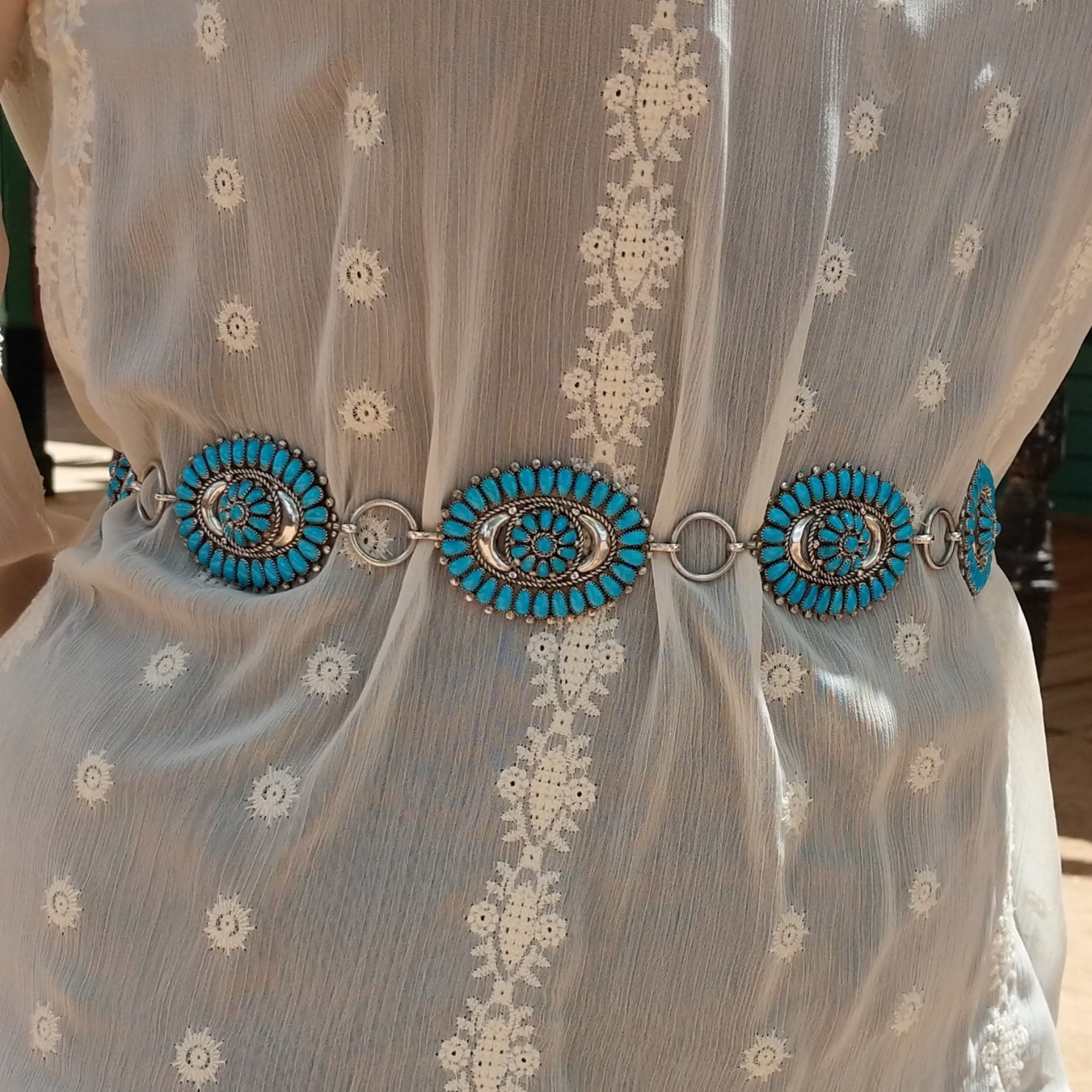 Zuni Cluster Concho Belt by Lorraine Waatsa GJ-BLT-0005