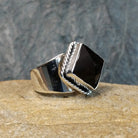 Faceted Black Onyx Ring by Juan Willie SWSG-RNG-0063 Size 8.5