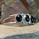 Navajo Made Black Onyx Quintet Cuff SWSG-BRC-0050