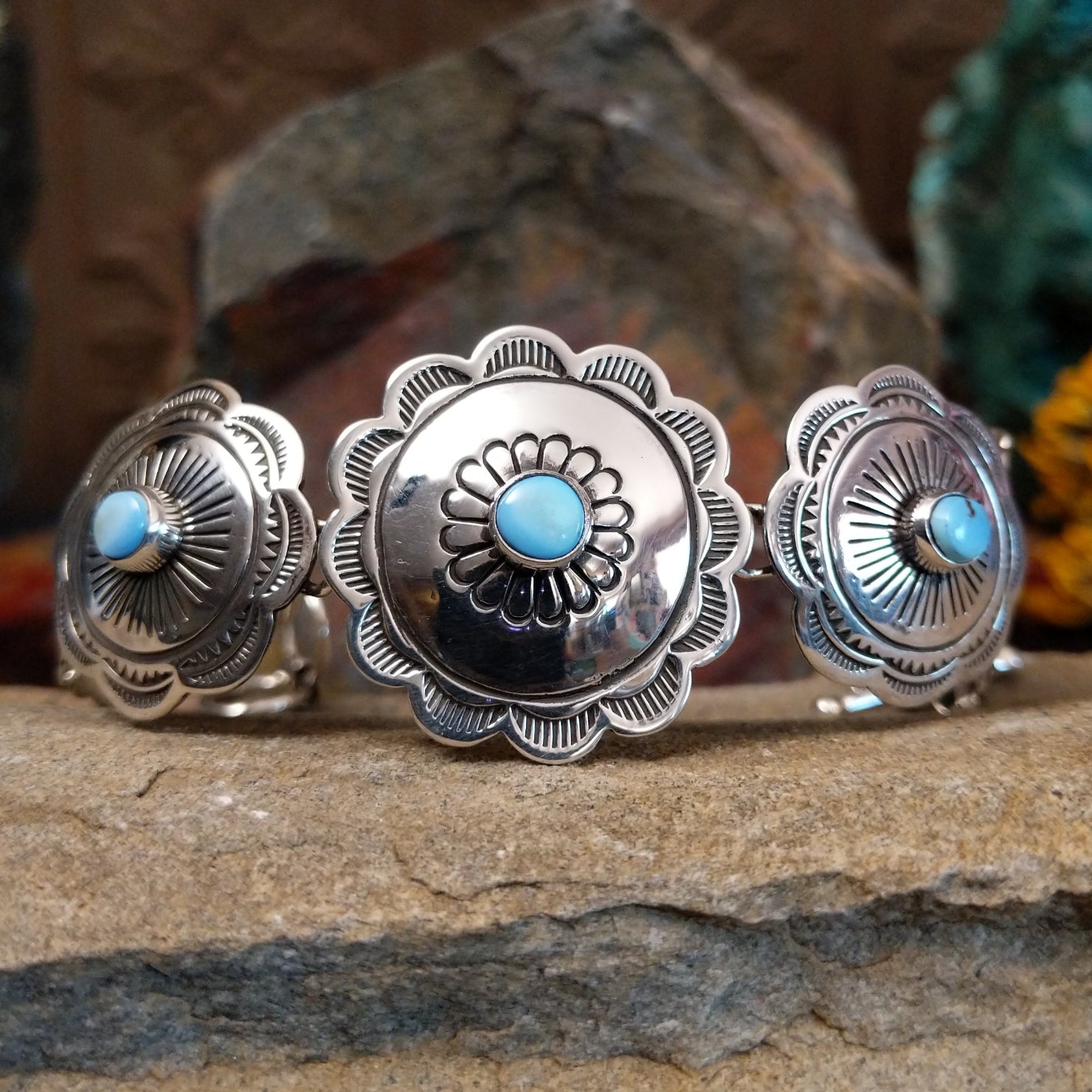 Golden Hills Turquoise Bracelet by Raymond Coriz SWSG-BRC-0054